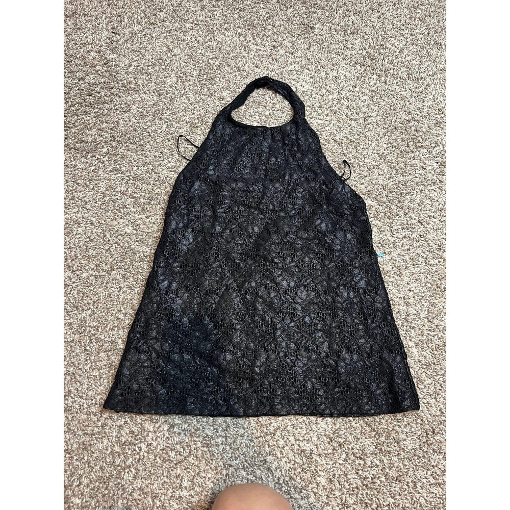 Intermix‎ Tank Top Womens L Gray Lace Halter Sleeveless Lined Party Wear